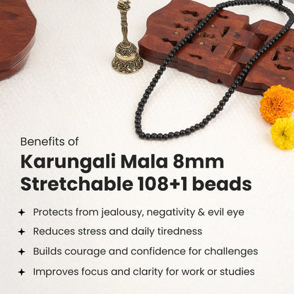 Karungali Malai with Copper Wire – 8mm (54+1 Beads)