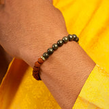 Rudraksh Pyrite and Tiger Eye bracelet
