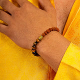 Rudraksh Pyrite and Tiger Eye bracelet