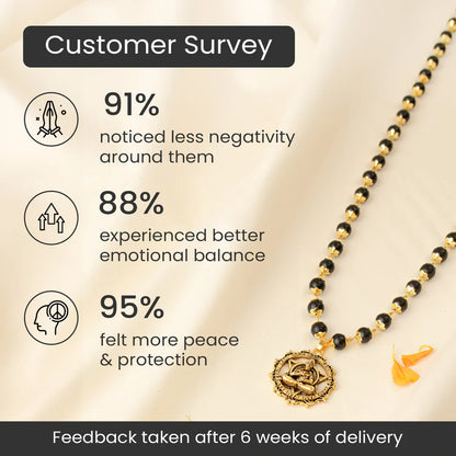 Gold-Plated Karungali Mala with Hanuman Kavach Pendant