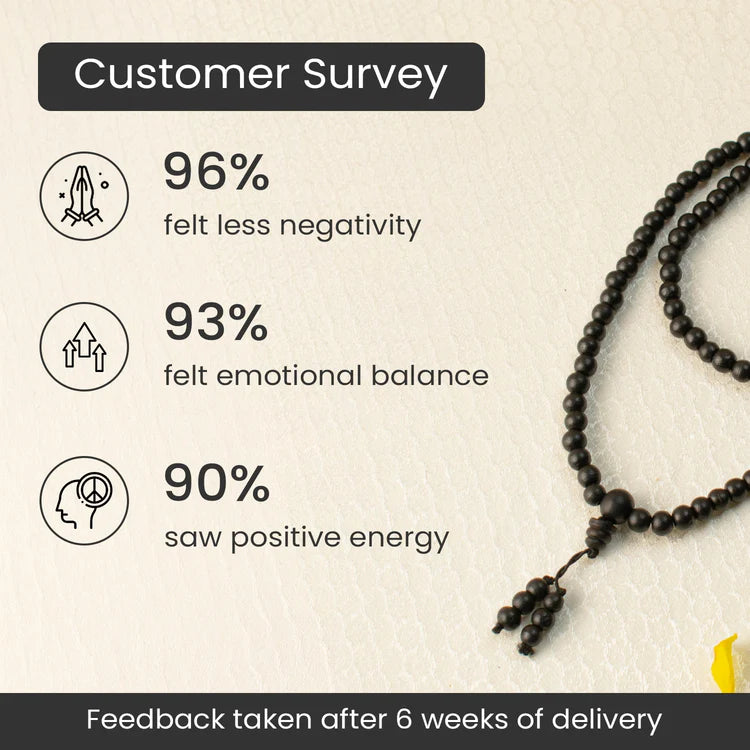 Karungali Malai 6mm Stretchable - 108+1 Beads (Original Ebony Wood)