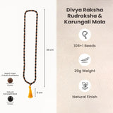 Divya Raksha Rudraksha & Karungali Mala 8mm - 108+1 Beads