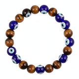Tiger Eye & Evil Eye Charm Bracelet