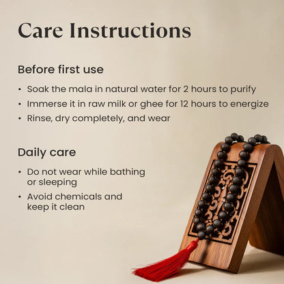 Karungali Malai 8mm – 108+1 Authentic Ebony Wood Beads