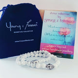 Crystal White D'vine Howlite Stones Lucky Elephant Buddha Beads Bracelets