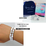 Crystal White D'vine Howlite Stones Lucky Elephant Buddha Beads Bracelets