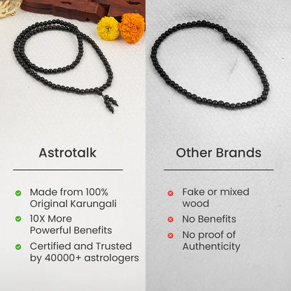 Karungali Malai with Copper Wire – 8mm (54+1 Beads)