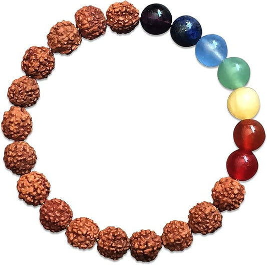 Chakra Bead Bracelets for Women - 8mm Rudraksha Stone Bracelet