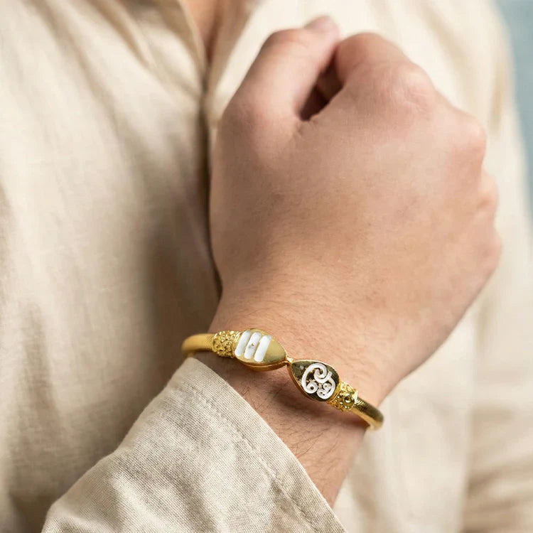 Power & Protection Combo | Karungali Mala with Hanuman Kavach & Gold Plated Vel Kada