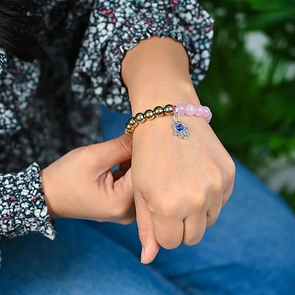 Pyrite & Rose Quartz Bracelet