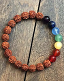 Chakra Bead Bracelets for Women - 8mm Rudraksha Stone Bracelet