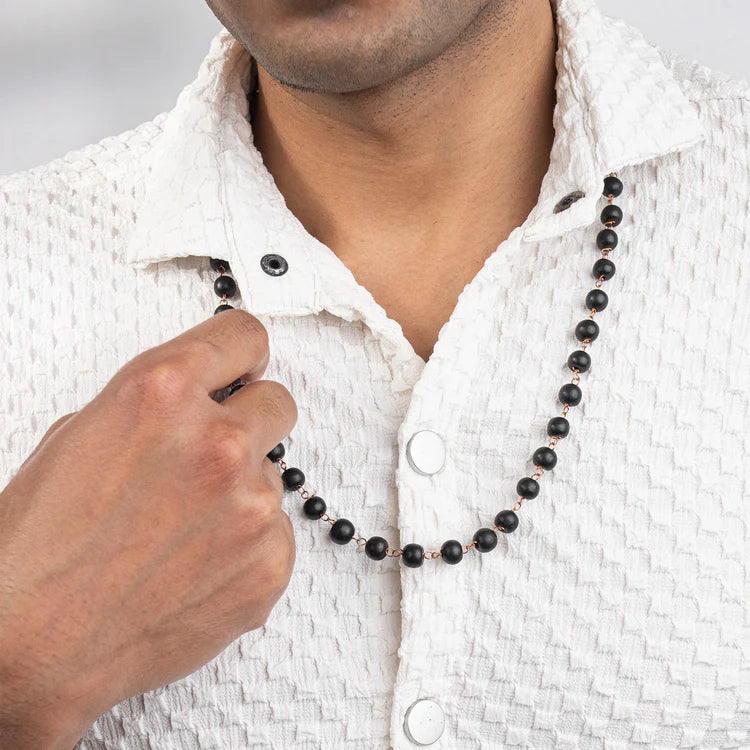 Karungali Malai with Copper Wire – 8mm (54+1 Beads)