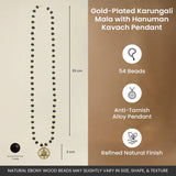 Gold-Plated Karungali Mala with Hanuman Kavach Pendant