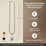 Shiv Raksha Karungali Rudraksha Mala with Trishul Nandi Pendant
