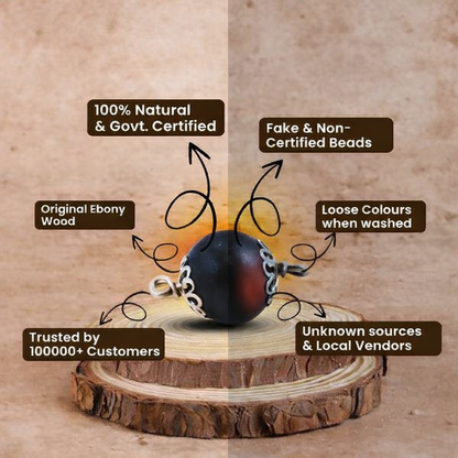 Karungali Malai Silver Cap Necklace