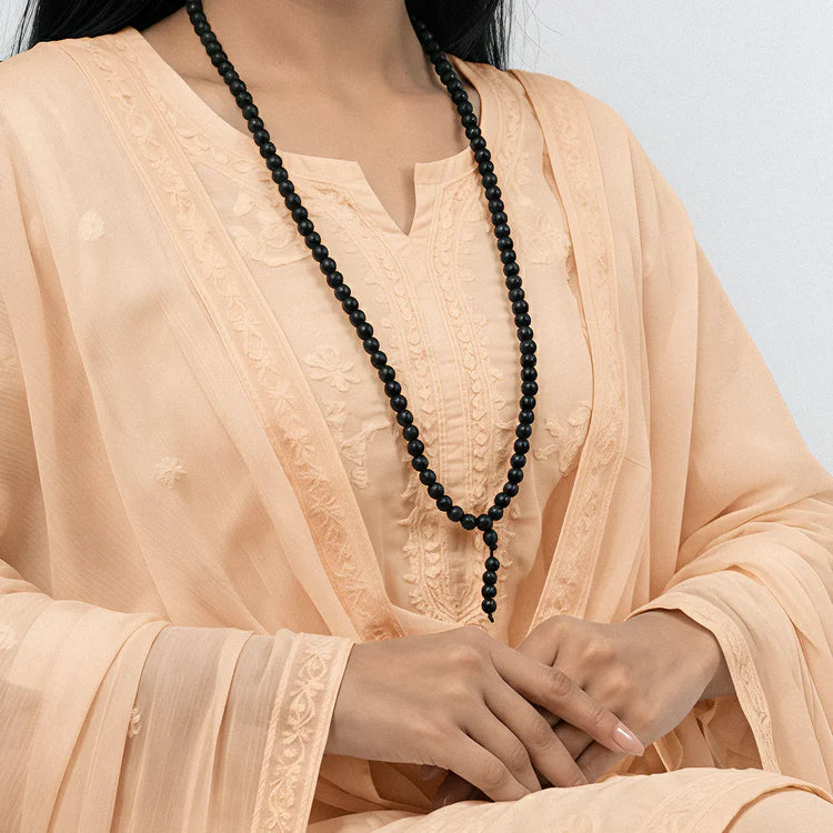 Karungali Malai 8mm Stretchable - 108+1 Beads (Original Ebony Wood)