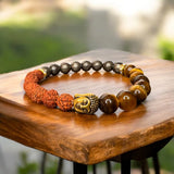 Rudraksh Pyrite and Tiger Eye bracelet