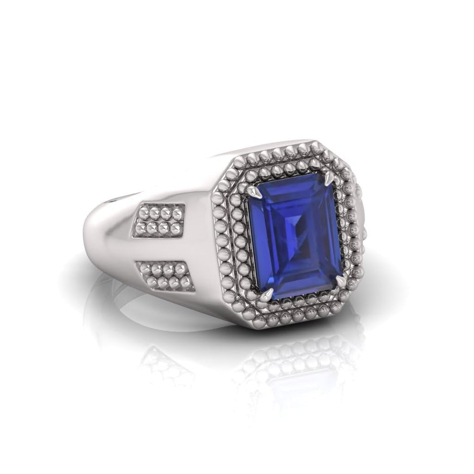 Blue Sapphire Neelam Gemstone Panchdhatu Ring