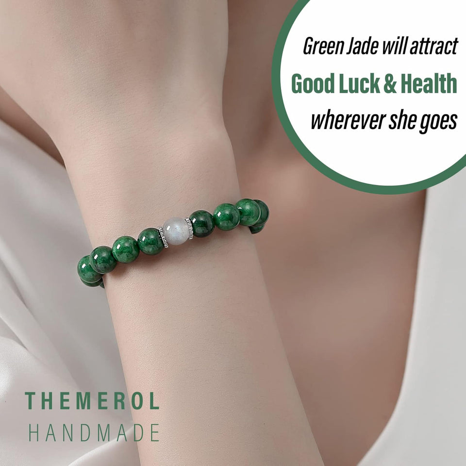Unique Jade Bracelet Women Crystal Moonstone Bracelet Valentines Christmas