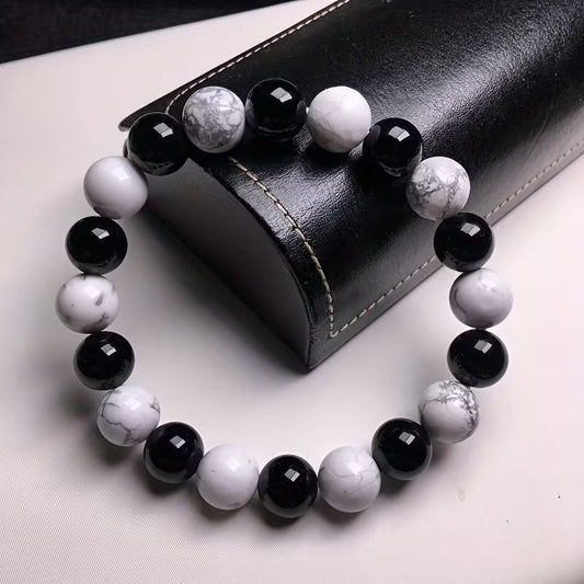 Marble Pattern, Black and White Design for Men and Women, Beads for Bracelets