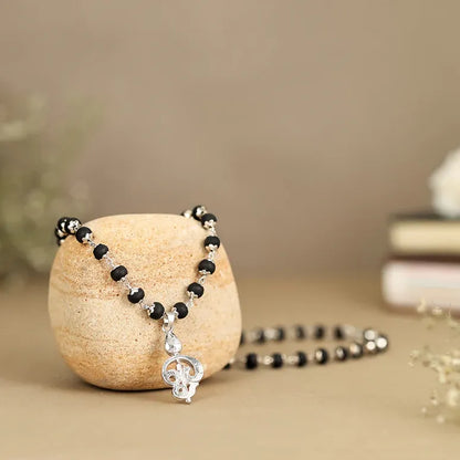 Lord Murugan Vel Pendant | Silver Cap Karungali Mala