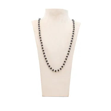 Karungali Malai Silver Cap Necklace