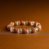 Rudraksha & Clear Quartz Crystal Bracelet for Men, Women & Children