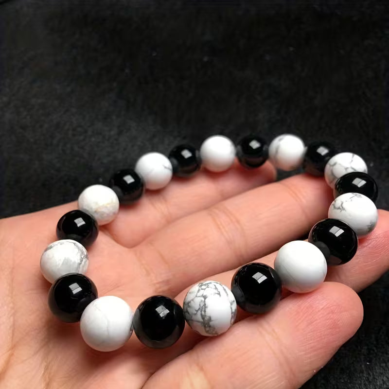 Marble Pattern, Black and White Design for Men and Women, Beads for Bracelets