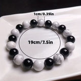 Marble Pattern, Black and White Design for Men and Women, Beads for Bracelets