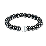Weight Loss Round Black Stone Magnetic Therapy Bracelet Health Care