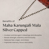 Silver Capped Karungali Malai – with Free Karungali Bracelet