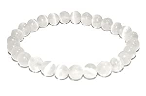 Selenite Bracelet Reiki Healing Crystal Beads Bracelets