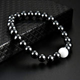 Weight Loss Round Black Stone Magnetic Therapy Bracelet Health Care