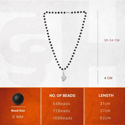 Lord Murugan Vel Pendant | Silver Cap Karungali Mala