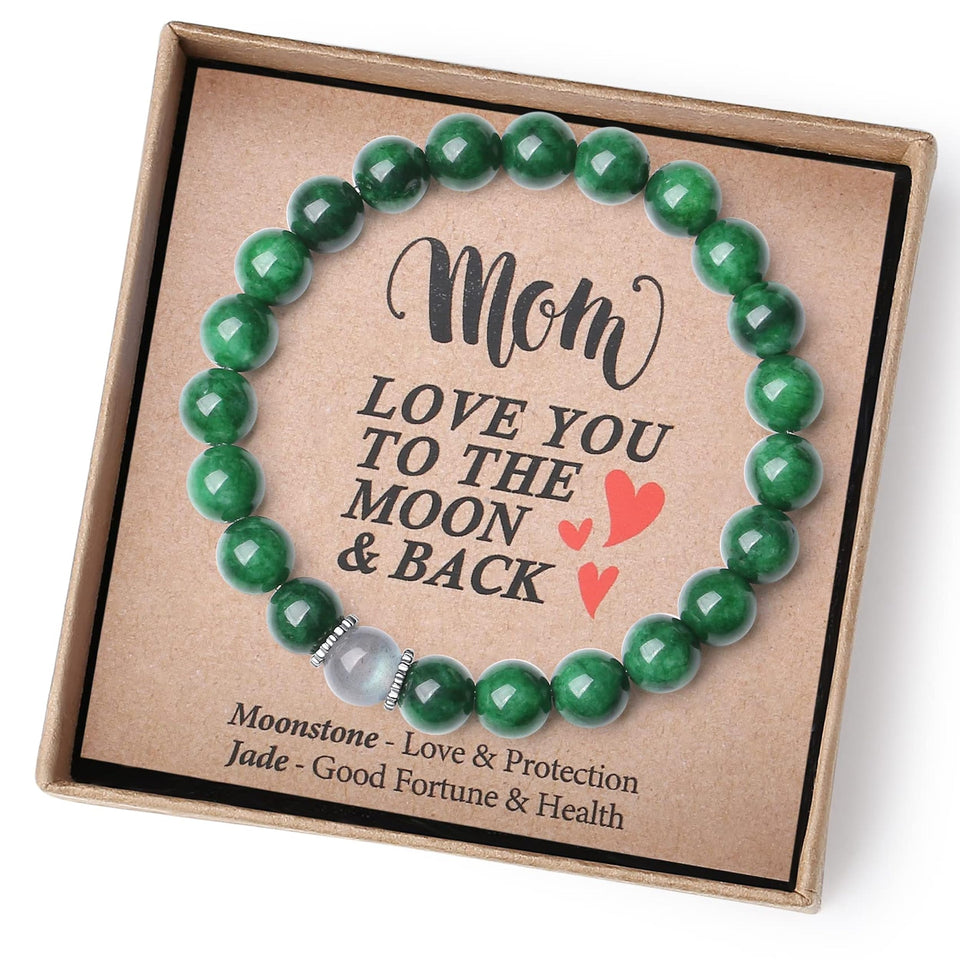 Unique Jade Bracelet Women Crystal Moonstone Bracelet Valentines Christmas