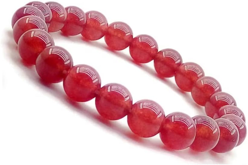 Crystal Healing Semi Precious Gem stone Bracelet for Men, Women, Boys, Girls (Red)