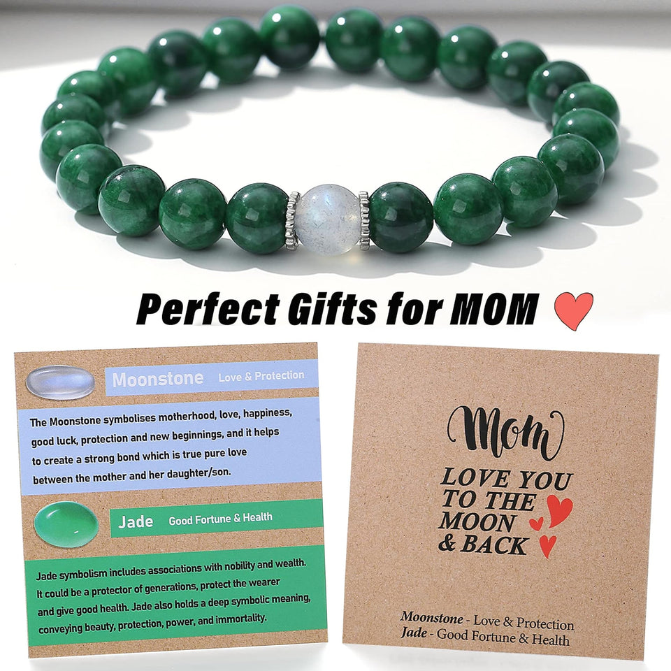 Unique Jade Bracelet Women Crystal Moonstone Bracelet Valentines Christmas