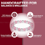Rose Quartz Bracelet Clear Quartz Natural Healing Gemstone Bracelet for Men & Women