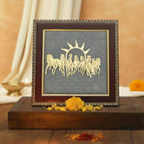 7 Horses Raw Pyrite Frame for Vastu & Prosperity