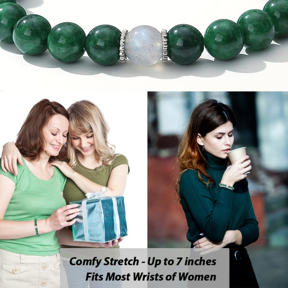 Unique Jade Bracelet Women Crystal Moonstone Bracelet Valentines Christmas