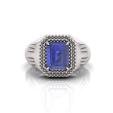 Blue Sapphire Neelam Gemstone Panchdhatu Ring