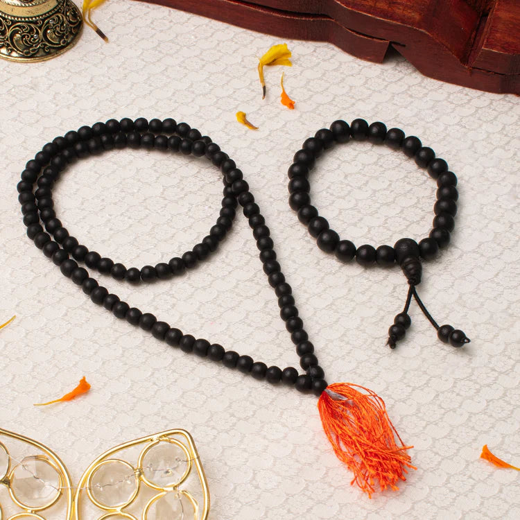 Karungali Malai 6mm (108+1 Beads) with 8mm Karungali Bracelet